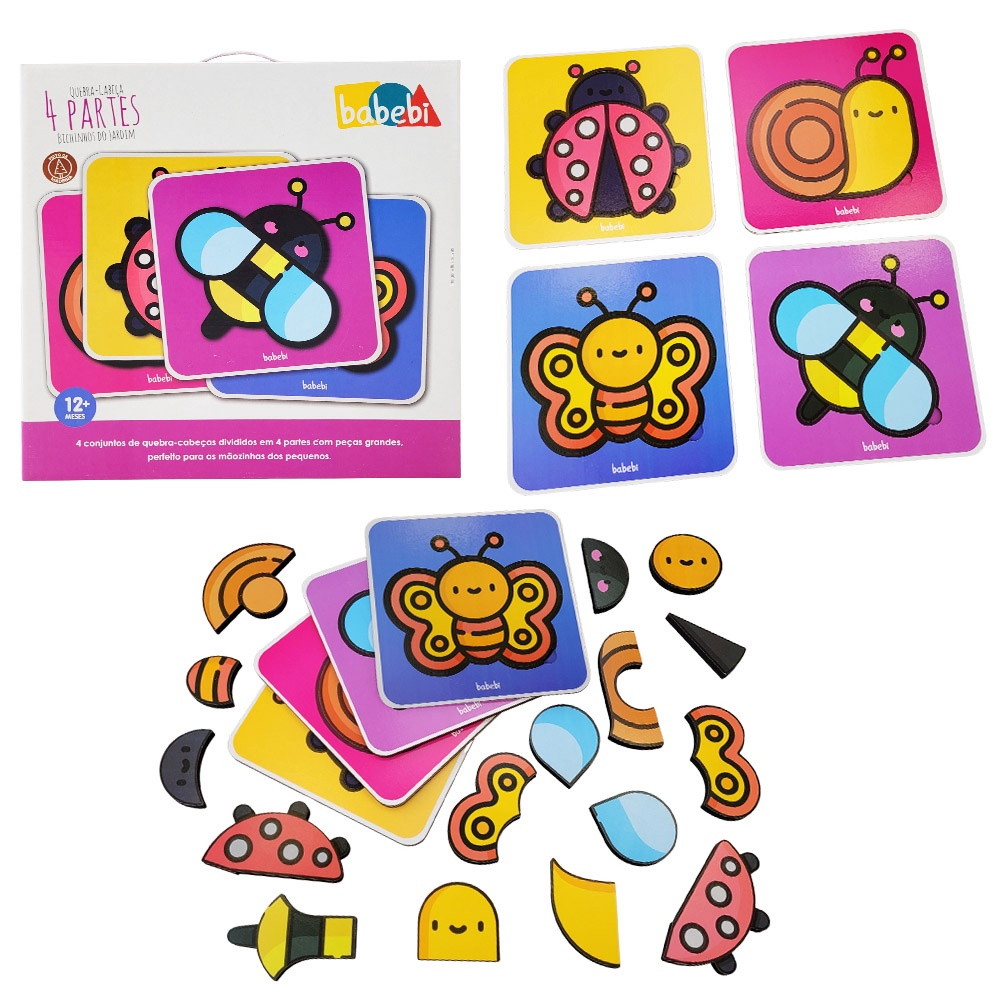 Kit Com 4 Quebra Cabeça De Animais Mdf Pedagógico Kids em Promoção na  Americanas