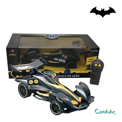 Carrinho Controle Remoto Candide Batman Destemido 7 Funções