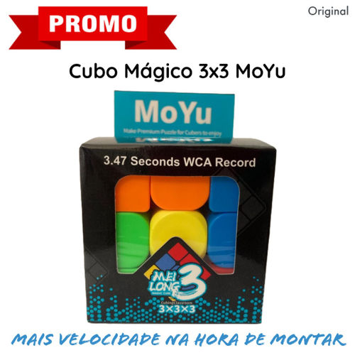 Cubo Mágico Profissional 3x3x3 Moyu Meilong RS3M Magnético Preto Adesivado  Original - Cuber Brasil em Promoção na Americanas