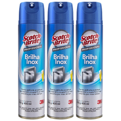 Menor preço em Kit 3 Spray Brilha Inox Polimento 400ml Limpeza Profissional Scotch Brite 3M
