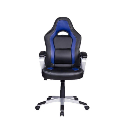 Menor preço em Cadeira Gamer Pel-3007 Couro Sintético Preta/Azul - Pelegrin