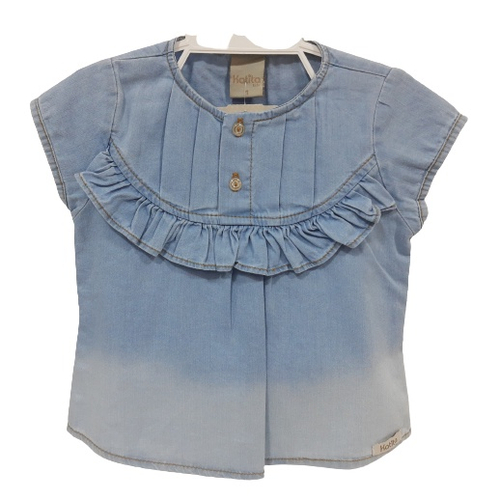 Blusa jeans infantil sales menina