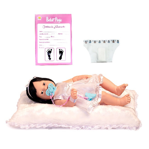 Bebê reborn recem nascido super realista 50cm + kit completo no Shoptime