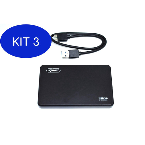 Kit 3 case para hd externo usb 3 0 sata 2 5 gaveta slim em promo o