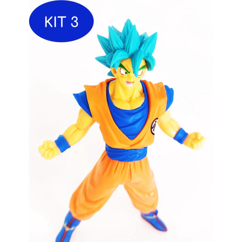 Kit 3 Bonecos Dragon Ball Z Super Goku Super Sayajin Blue ssj Azul em  Promoção na Americanas