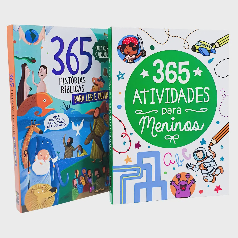 Kit 365 Histórias Bíblicas Para Ler E Ouvir 365 Atividades Para Meninos Em Promoção Na Americanas 0654