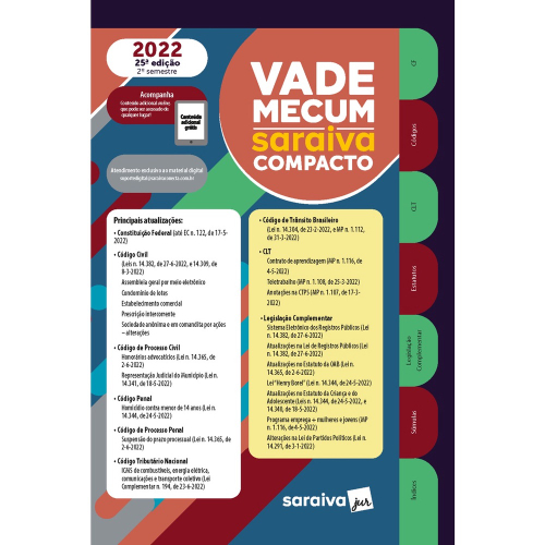 Livro - Vade Mecum Compacto - 25ª Edição 2022 Em Promoção | Ofertas Na ...