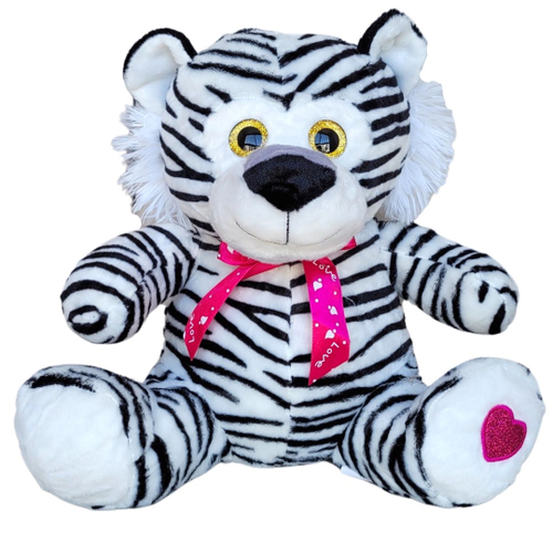 Tigre Fofinho Sentado Com Laço 23cm - Pelúcia- Safári Africa