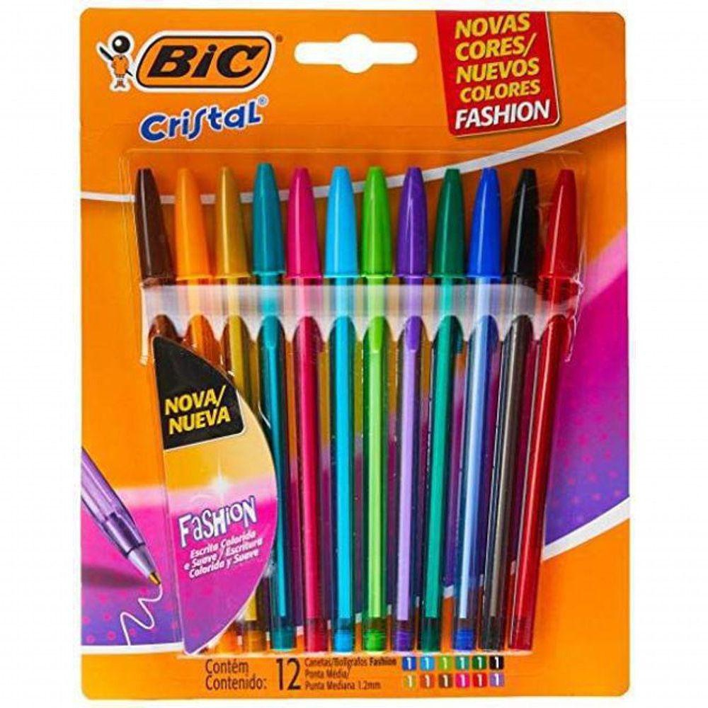 【国内正規総代理店アイテム】 Caneta Americanas na Promoção em Bic Cores 12 Cristal Fashion 書