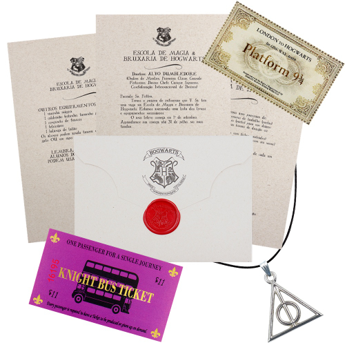 Kit Corvinal: Mapa do Maroto + Carta Aceitação Hogwarts + Colar