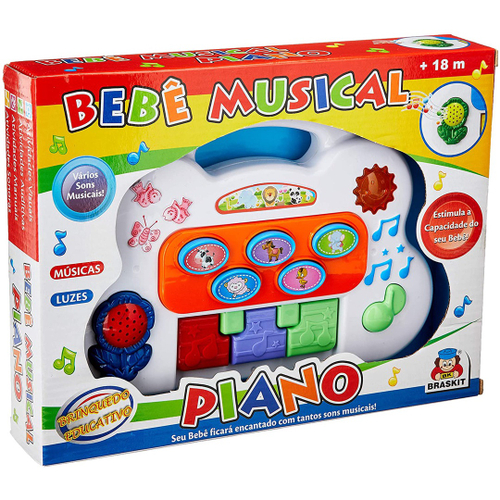 Pianinho Bebe Brinquedo Infantil Piano Educativo com Sons Luzes no Shoptime