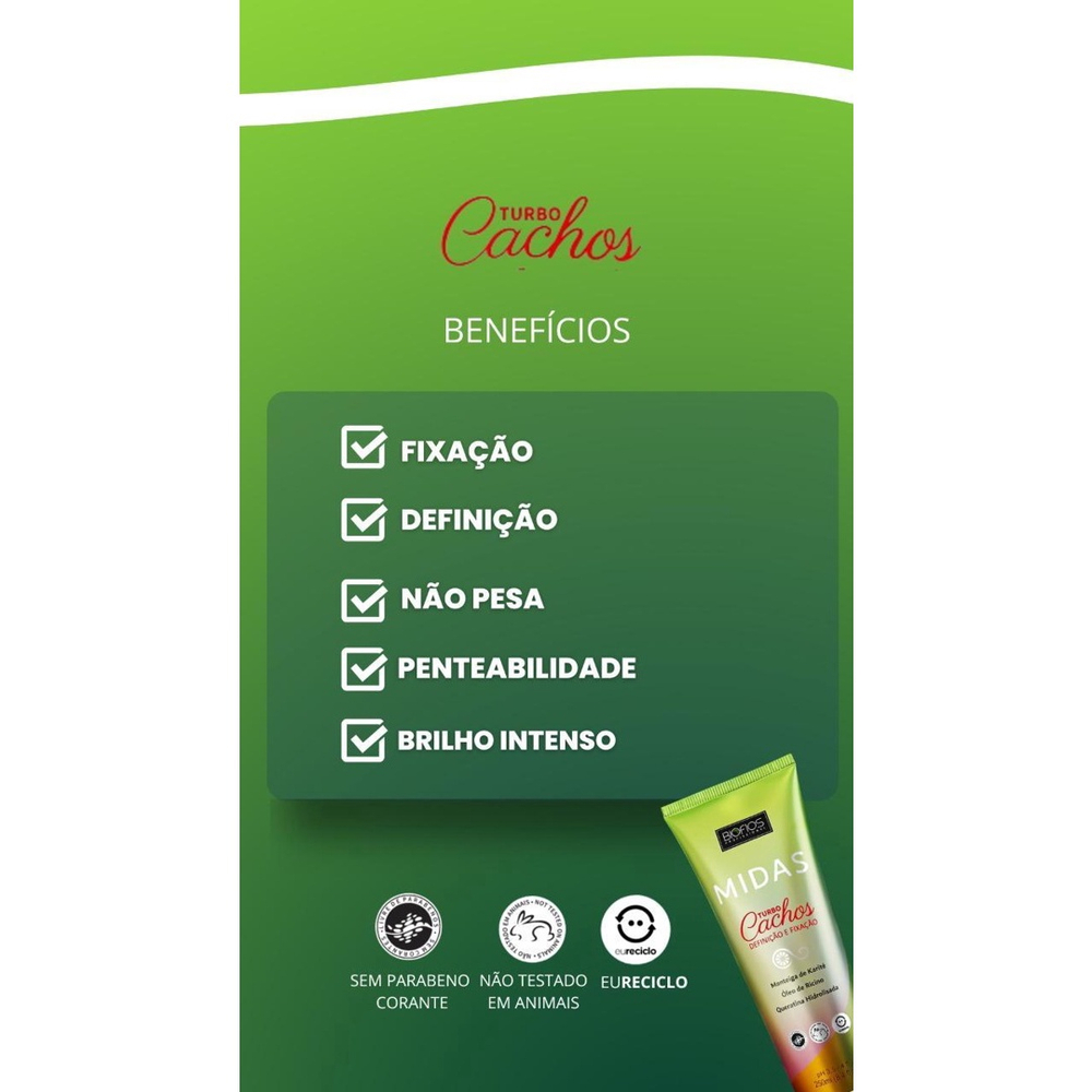 Midas Turbo Cachos - Ativador de Cachos Biofios 250ml