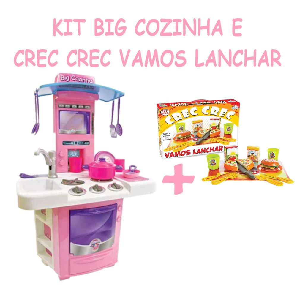 Jogo de cozinha infantil rosa