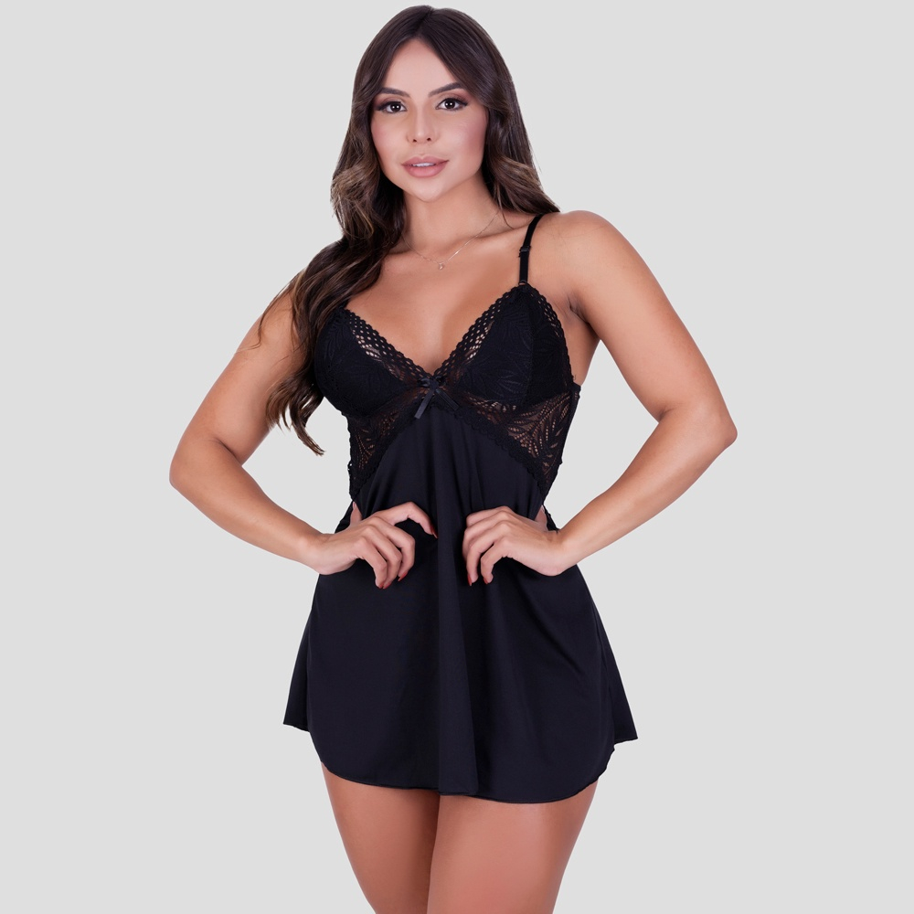 Camisola Sensual com Renda Decote Costas Roupa de Dormir em Promoção na  Americanas