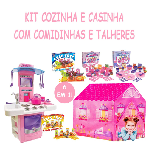 Cozinha Criança Princesa Com Jogo de Comidinhas e Acessórios - Big