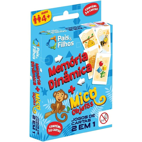 Jogo Do Mico + Jogo Da Memória Com 56 Cartas Ilustradas