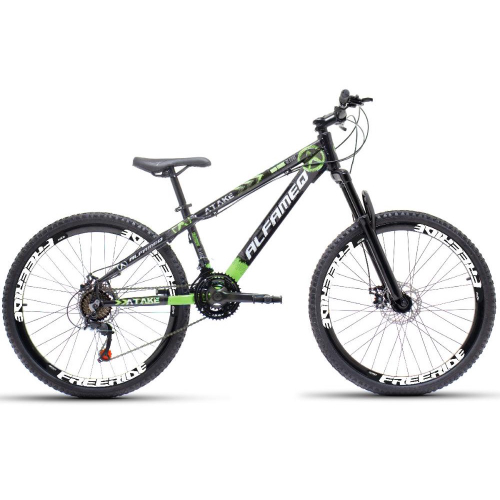 Bicicleta Alfameq Atake Aro 26 Susp. Dianteira 21 Marchas - Preto/verde