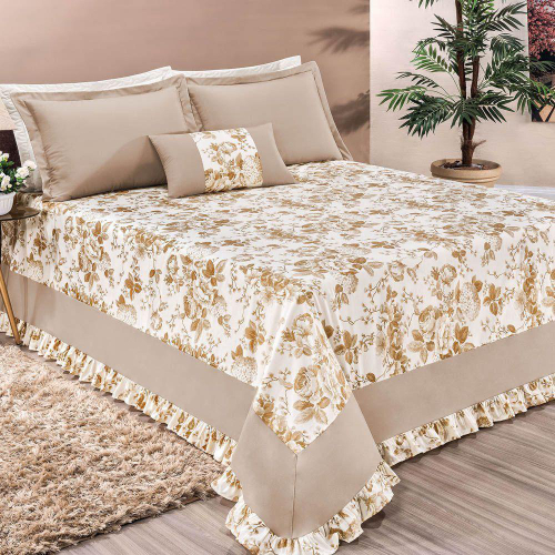 Erosebridal Jogo de cama queen estilo japonês lençóis de flor de