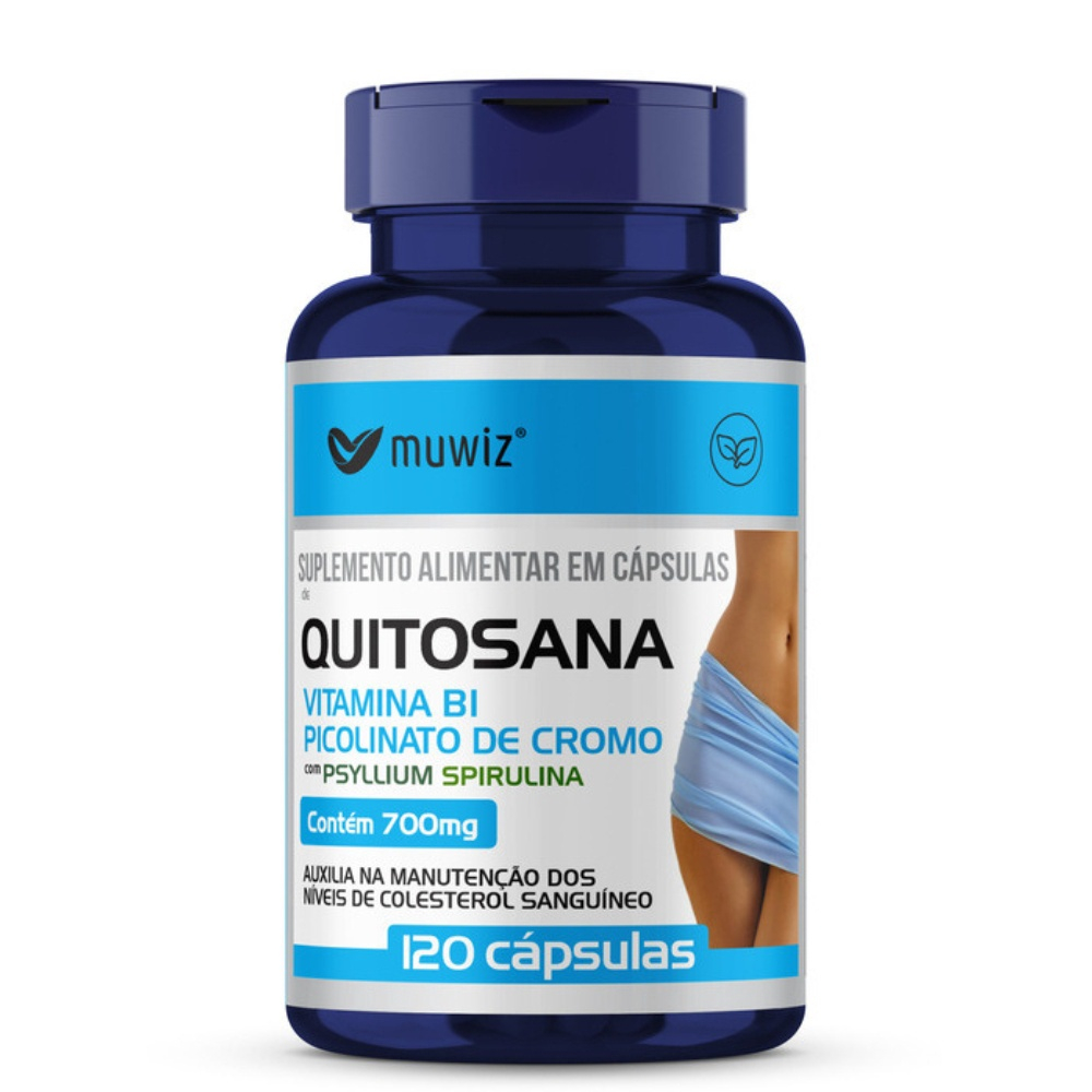 Quitosana Spirulina Psyllium B1 E Cromo 120 Cap 600mg Muwiz Em Promoção ...