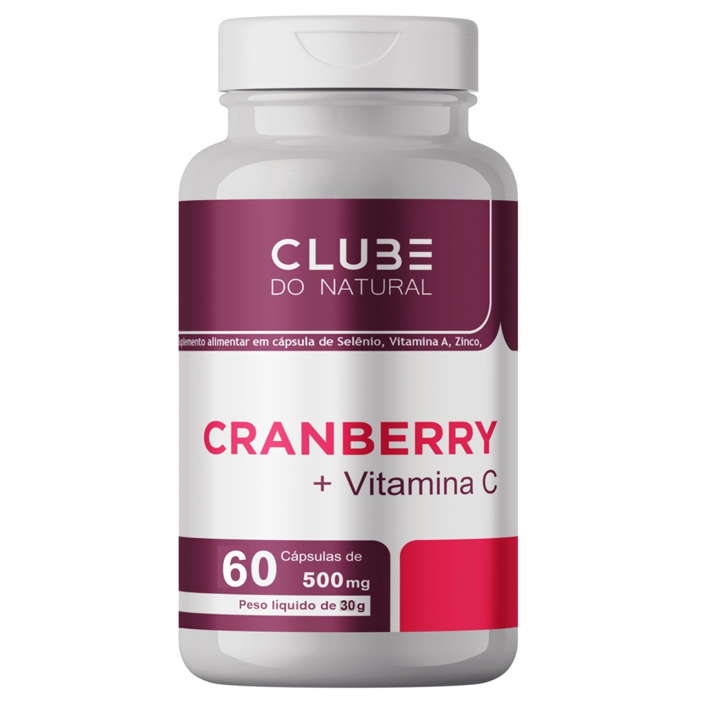 Cranberry + Vitamina C, Vitamina A, Zinco E Selênio 500MG 60 Cps ...