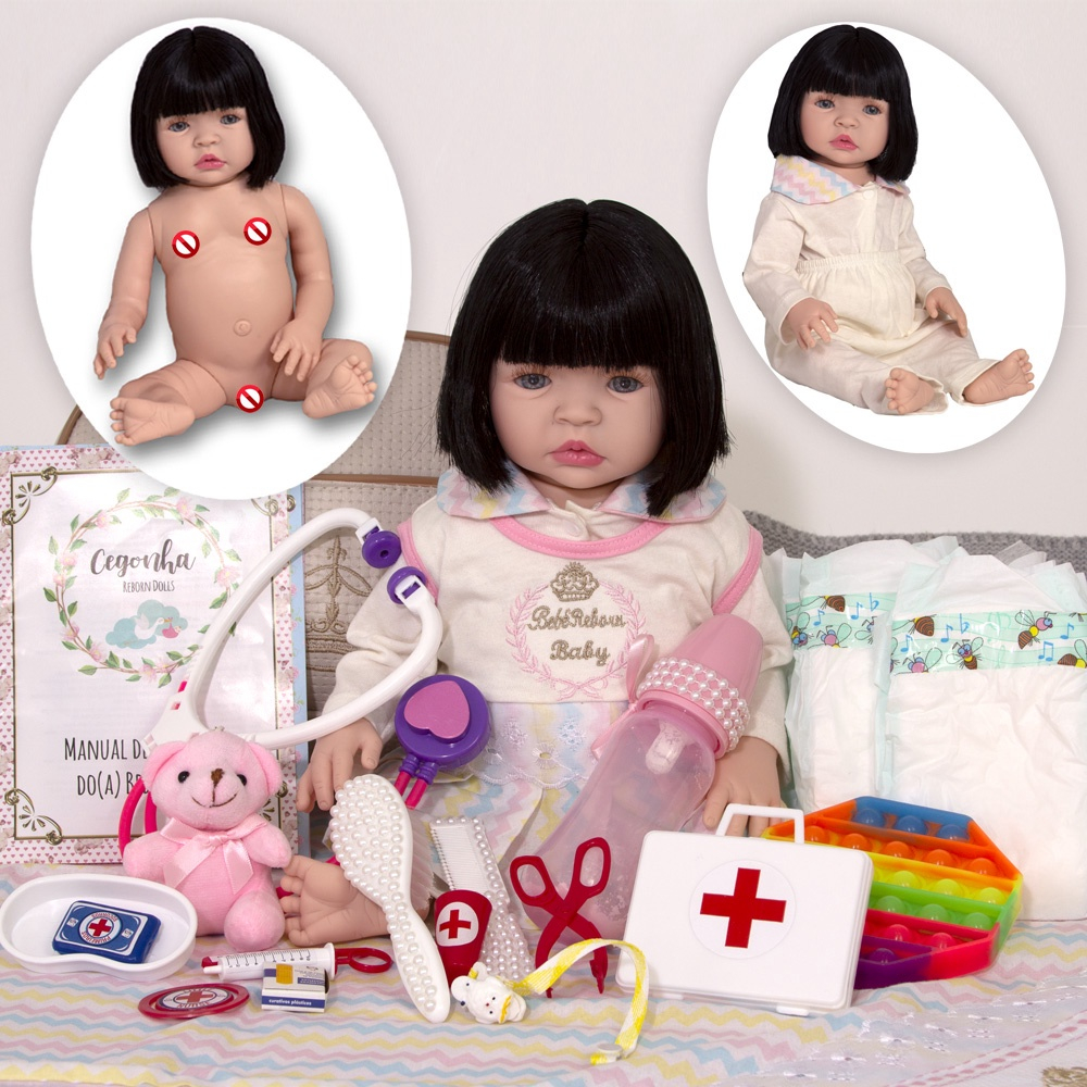 Bb Reborn Boneca Newborn Morena Kawaii Completa 23 Acessório em Promoção na  Americanas