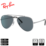 Óculos de Sol Ray-Ban Original New Aviator Prata Polido Azul Clássico - RB3625 003/R5 58-14