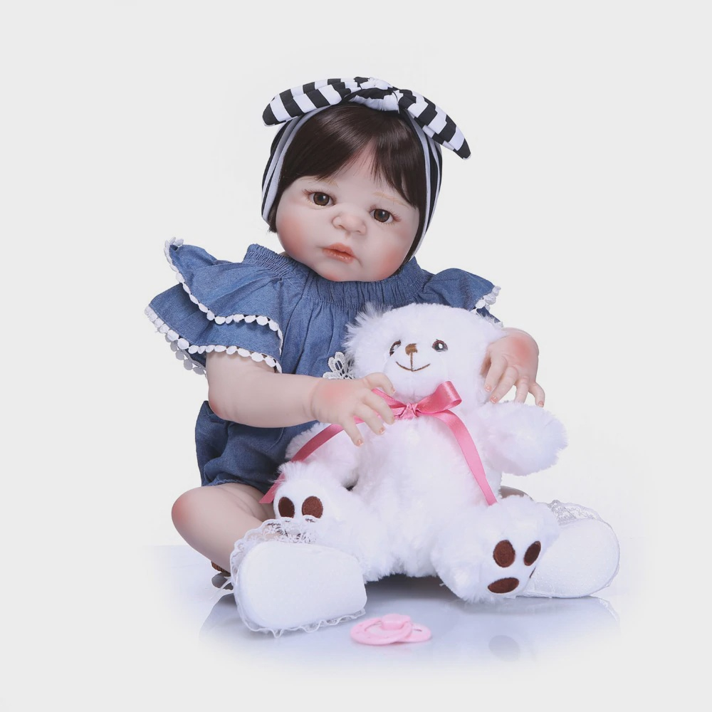 boneca bebe reborn corpo silicone pode dar banho - bzdoll