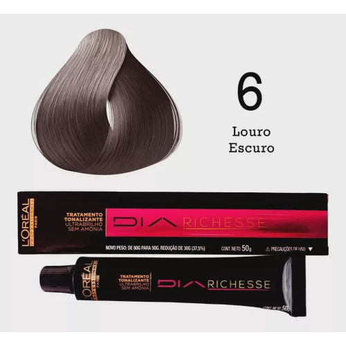 Tonalizante Diarichesse 6 Louro Escuro 50g Loreal Profissional - Sacolão.com