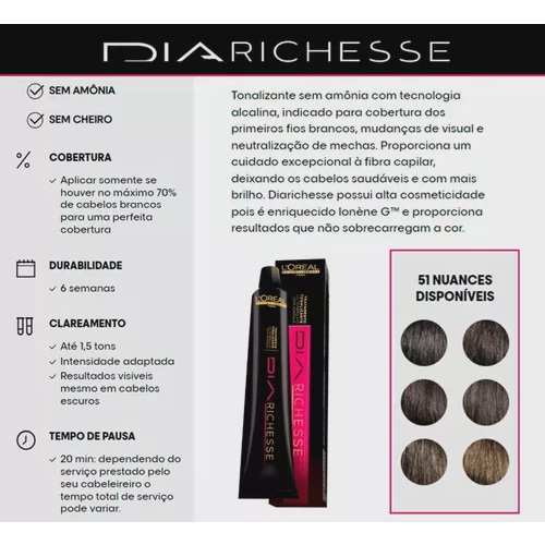 L`Oréal - Coloração DIARICHESSE 10.12 Milkshake Gelado Pérola sem amoníaco  50 ml