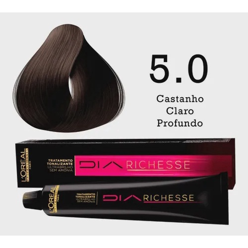 Loreal Kit Dia Richesse c/2 Tonalizantes 6.0 Castanho Claro Profundo 50g +  2 Rev. 15v em Promoção na Americanas