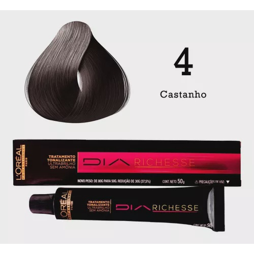 Tonalizante L'Oréal DiaRichesse 80g Cor 4 Castanho - Kicheiro