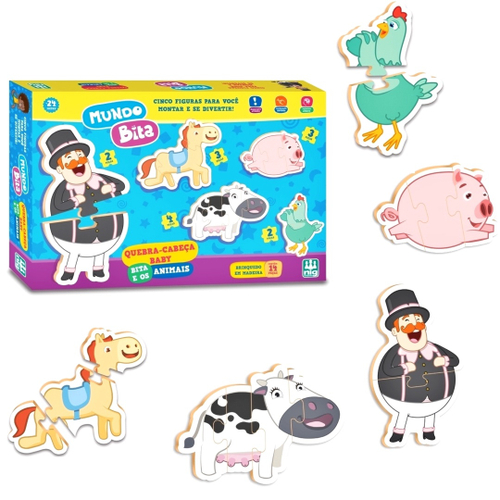 Quebra cabeca Animais e Filhotes - JottPlay - Compre brinquedos