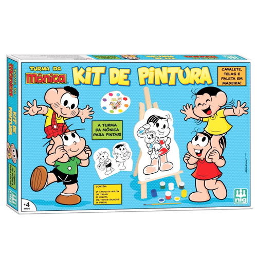 Kit Pintura Infantil Cocomelon C/cavalete 4 Telas 0514- Nig