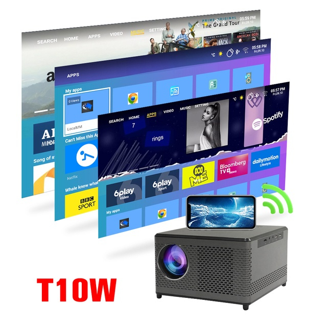 Novo touyinger t10 7200 lumens led projetor nativo 1080p teatro em casa ...