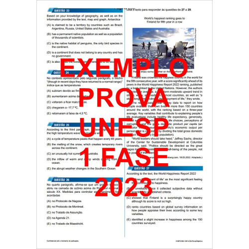 Apostila Unesp 1 Fase 2024 - Provas 2013 A 2023 + Gabarito Oficial Em ...