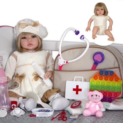 Boneca Bebe Reborn Realista Menina Loira Barbie Pode Banho - Chic Outlet -  Economize com estilo!