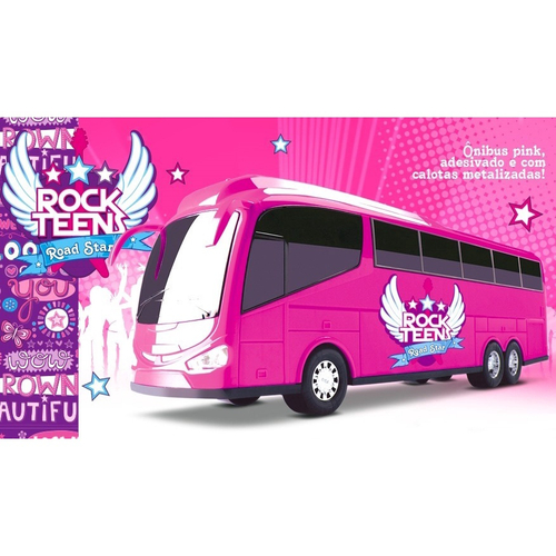 Ônibus rock teens rosa - roma brinquedos no Shoptime