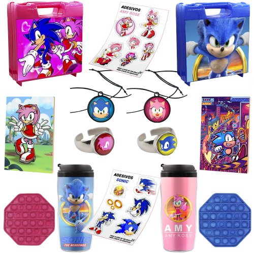 Sonic 2 Fantasia infantil de luxo do filme Sonic, Conforme mostrado., M