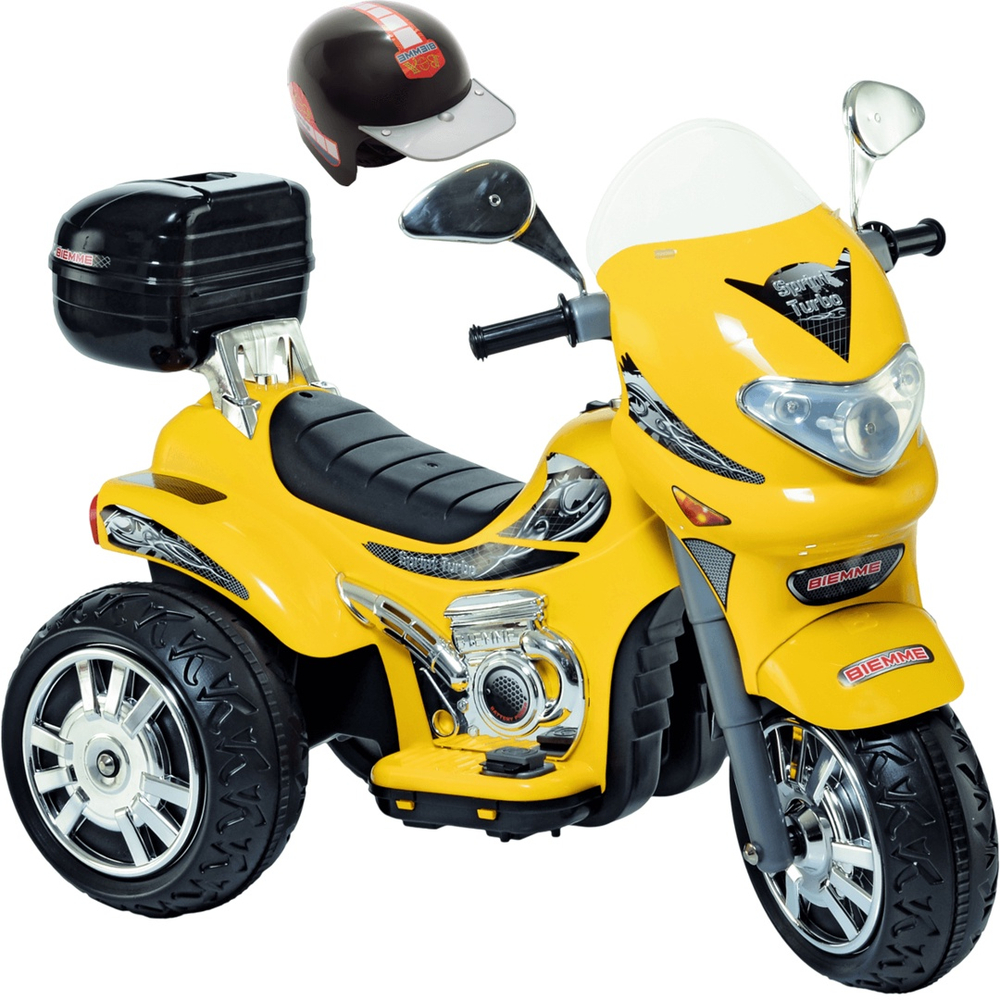 Moto Eletrica Biemme Sprint Turbo 12V com Capacete Preta Boy - Maçã Verde  Baby