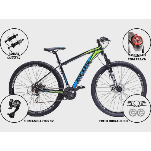 Bicicleta alumnio ksw shimano altus 24 vel freio hidrulico e