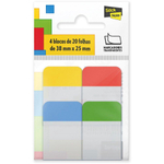 Marcador de página 38x25mm 4 cores transparente com 80fls Stick Note pt 80 un