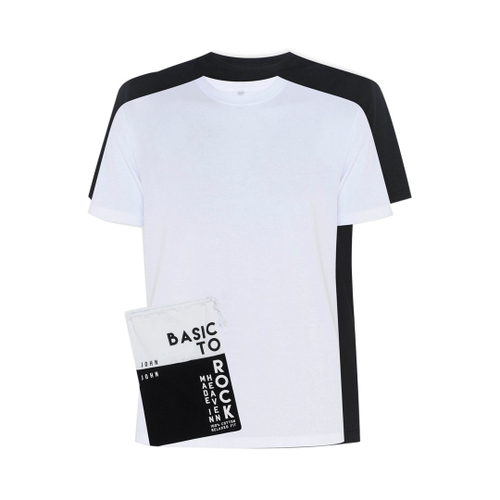 Camiseta John John Masculina Relaxed Crroked Branca no Shoptime