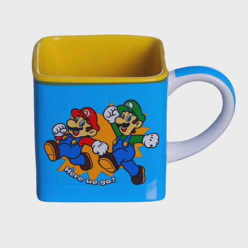 Caneca Super Mário Bros e luigi - Esmaga Tartaruga - Cerâmica