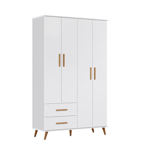 Guarda Roupa Para Criança 4 Portas Branco Noah Peternella - Imagem 2