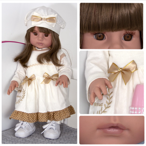 Roupa Infantil Malkitoys Boneca Bebe Reborn Jardineira Rosa - Malki toys