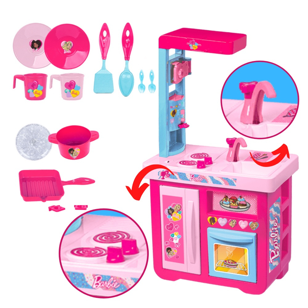 Kit Cheff Barbie Mestre Cuca Acessórios - Rosa