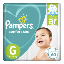 Fralda Pampers Confort Sec Super Tamanho G 60 Unidades Menor preço em Fralda Pampers Confort Sec Super Tamanho G 60 Unidades