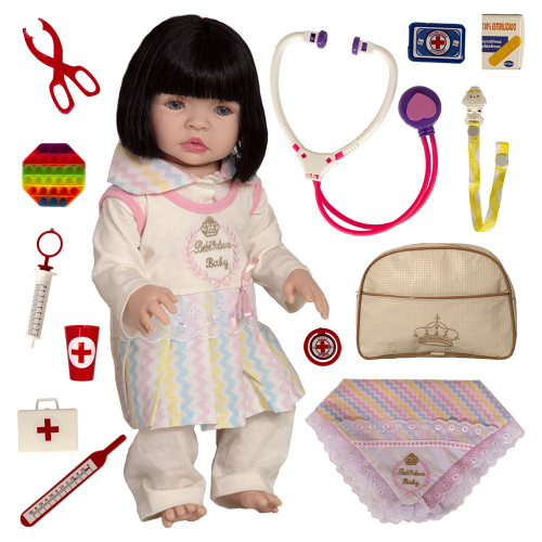 Boneca Bebê Reborn Real Princesa Newborn c Bolsa Maternidade