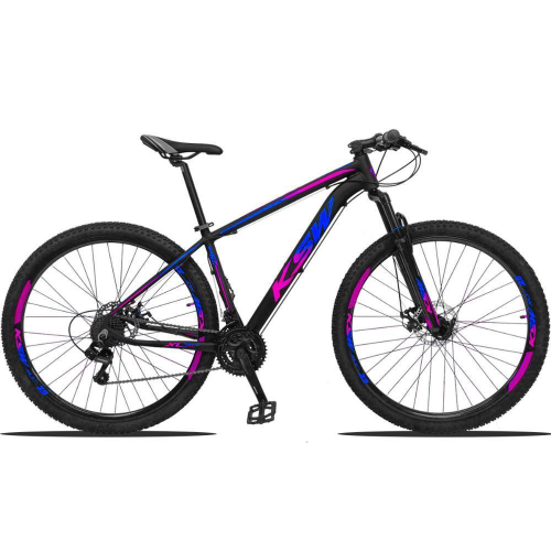 Bicicleta Ksw Ltx Disc M T17 Aro 29 Susp. Dianteira 24 Marchas - Azul/preto/rosa