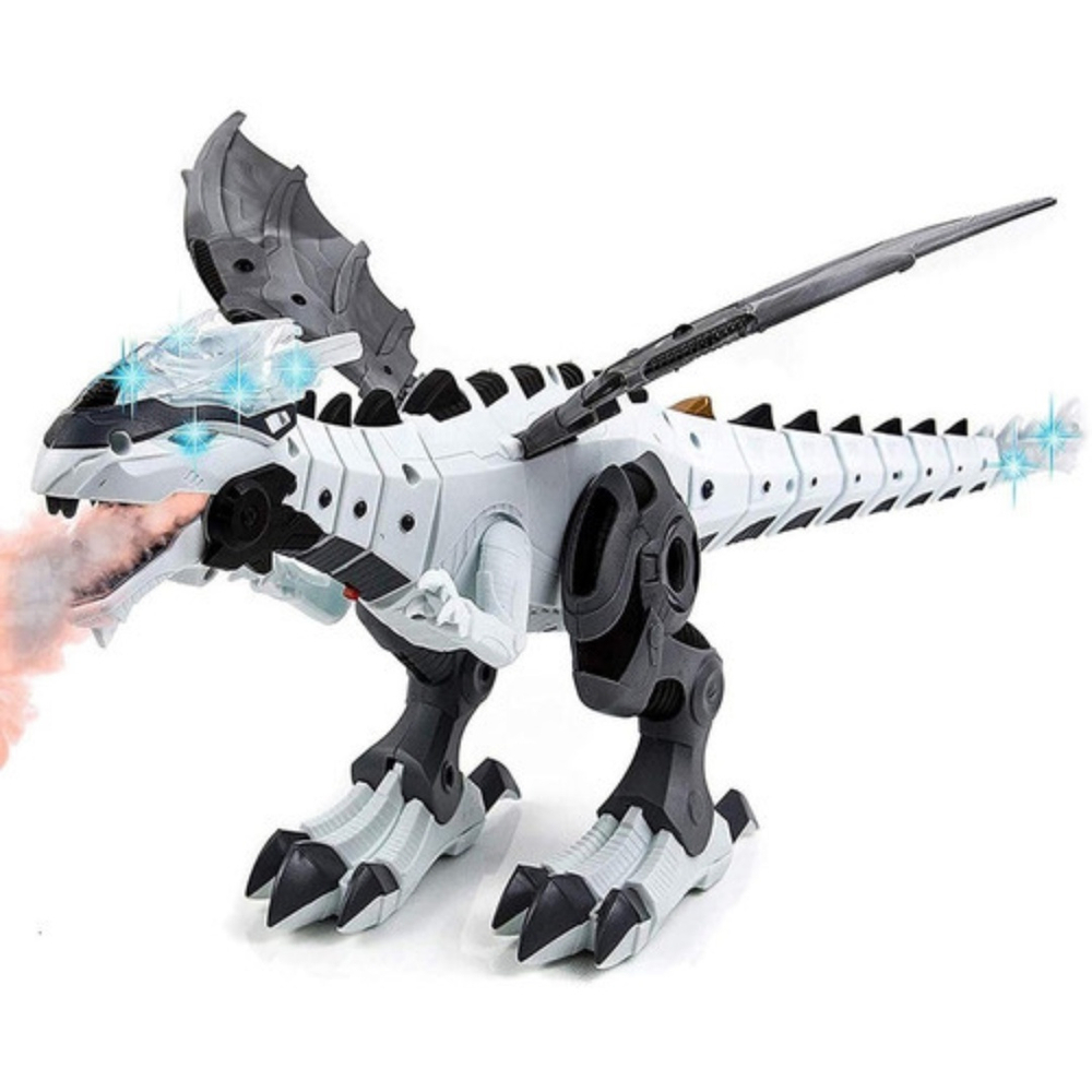 Dragão Robo Brinquedo Dinossauro Anda Bate Asas Solta Fumaça No Shoptime